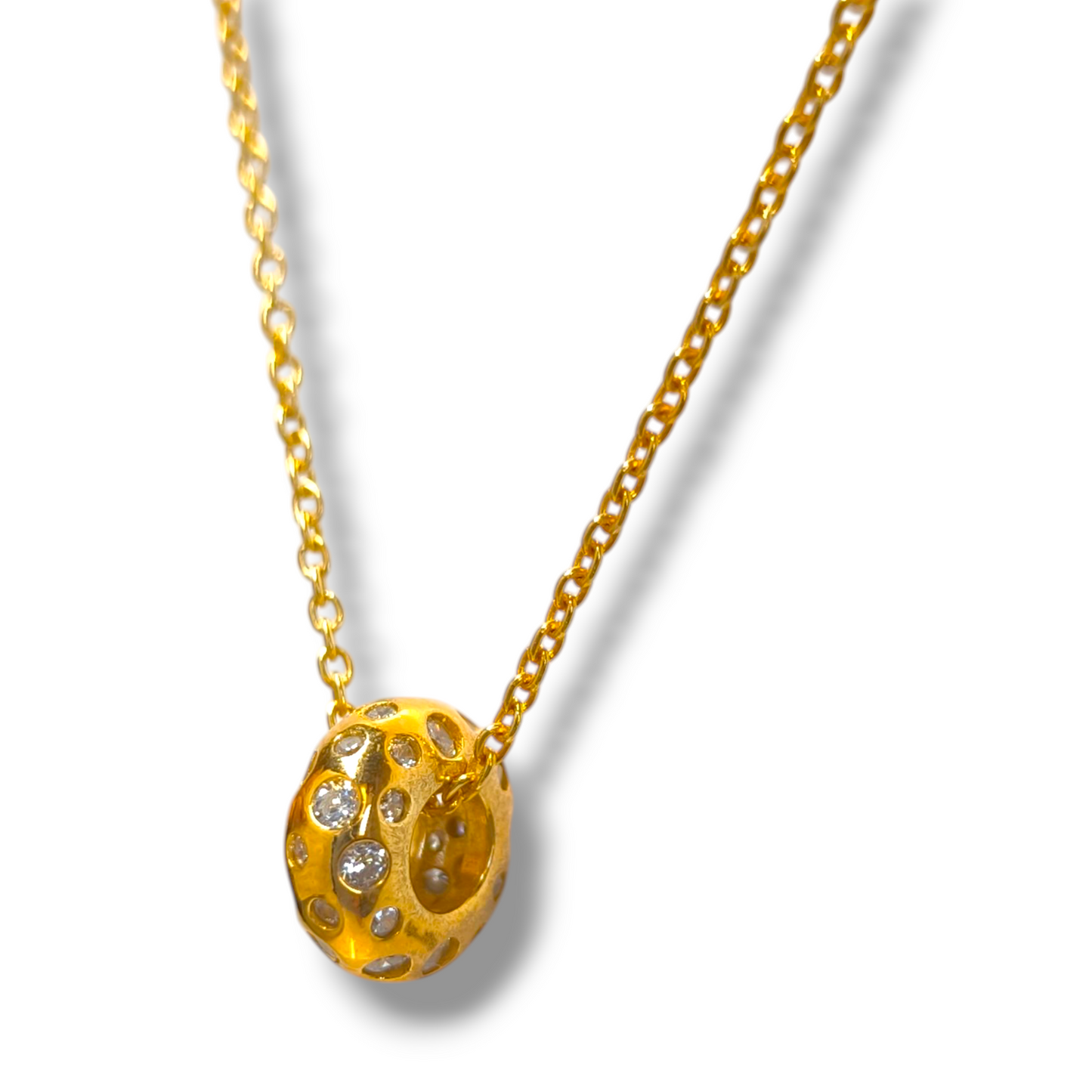 Girocollo Girocollo argento dorato giallo con elemento centrale con zirconie - Gioielli Pavan