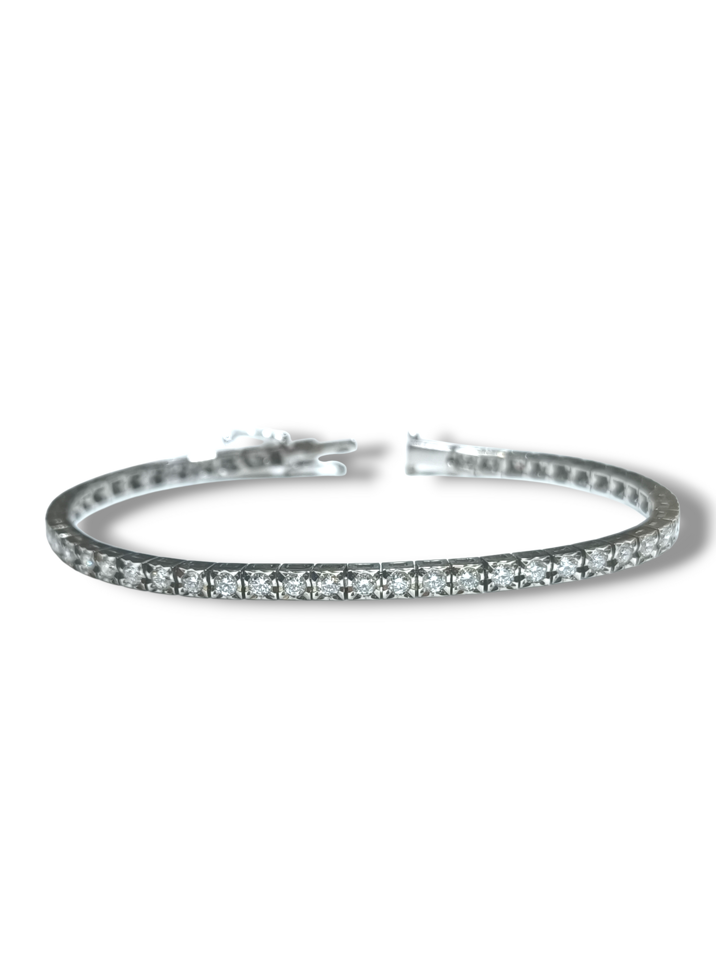 Bracciale Bracciale Tennis Oro Bianco 18k Diamanti 2.40ct - Gioielli Pavan