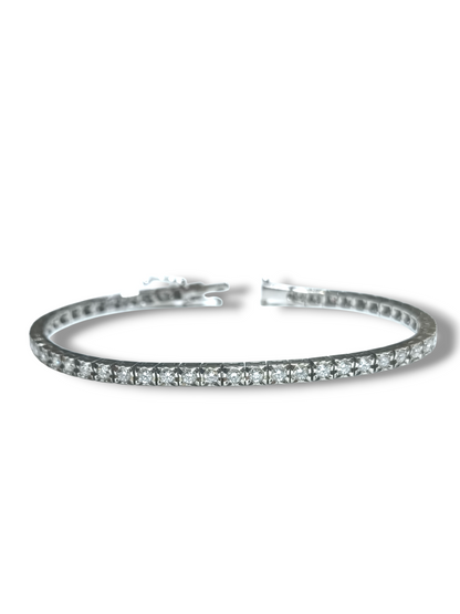 Bracciale Bracciale Tennis Oro Bianco 18k Diamanti 2.40ct - Gioielli Pavan