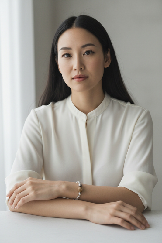 Bracciale Bracciale elastico scalato in argento 925 e legno brasiliano - Gioielli Pavan