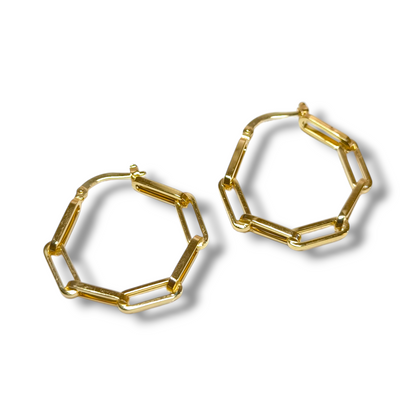Orecchini Orecchini in oro giallo tondi maglia rigida paper link diam. 2.7 cm - Gioielli Pavan