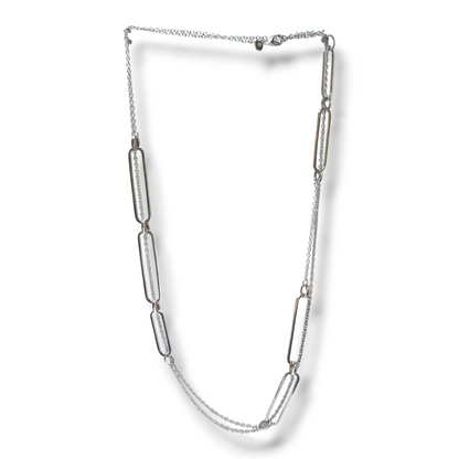 Collane Collana lunga in argento maglie geometriche rettangolari - Gioielli Pavan