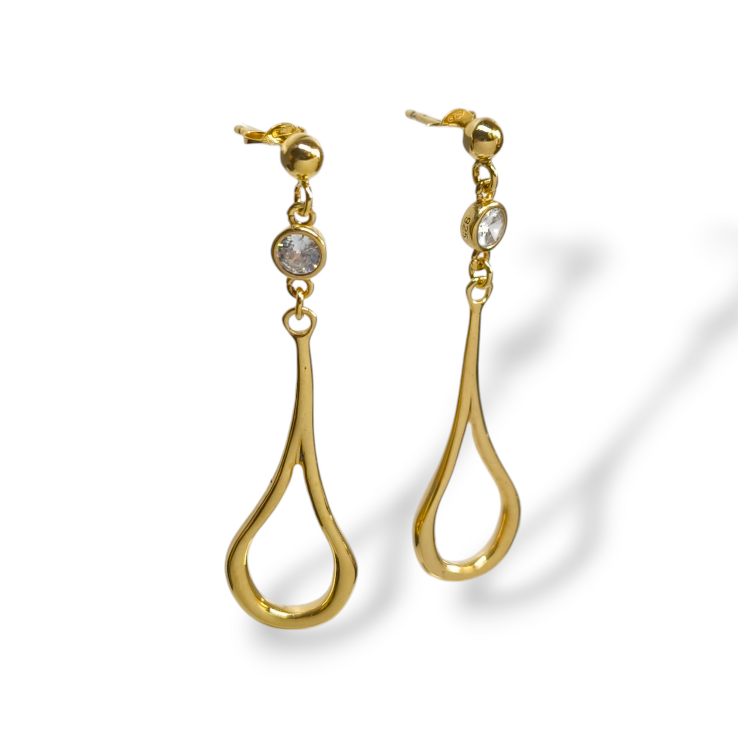 Orecchini Orecchini argento dorato giallo pendente con zirconi - Gioielli Pavan