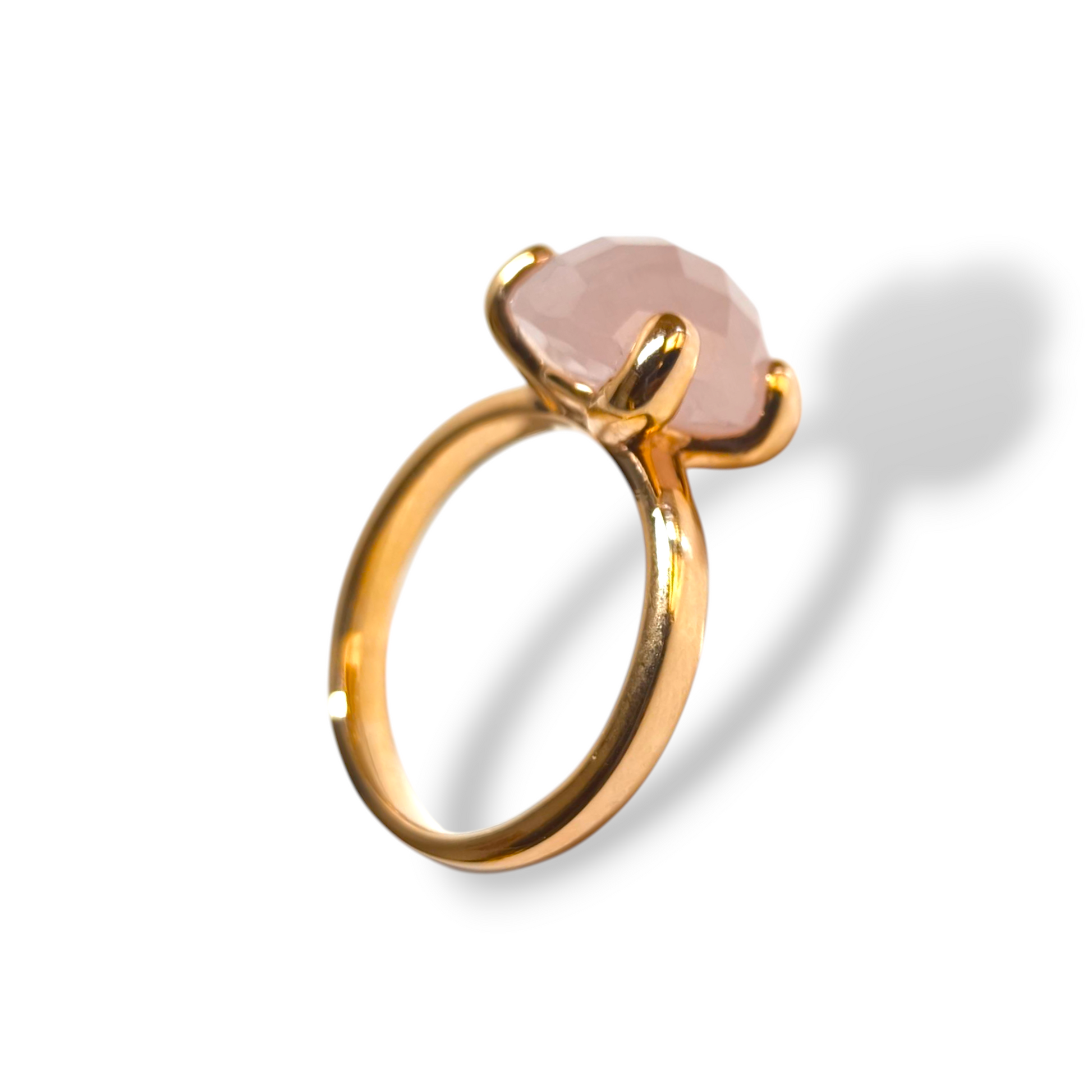 Anello Anello Bronzallure Cocktail Grande con quarzo rosa - Gioielli Pavan