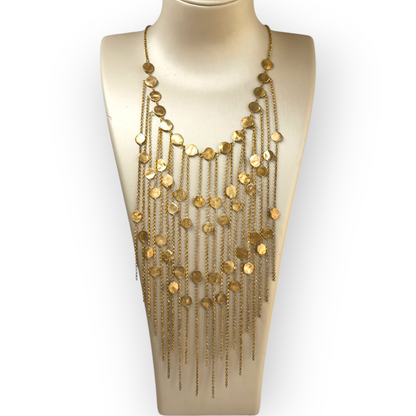 Girocollo Collana in argento dorato con pendenti lunghi satinati e lucidi - Gioielli Pavan