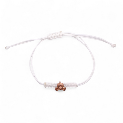 Bracciale Bracciale Carrozza di Cenerentola Argento 925 Rosato e Sagola Bianca - Gioielli Pavan