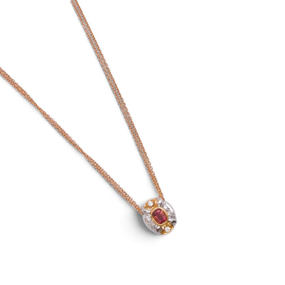 Girocollo in oro 18 kt con rubellite e diamanti - Gioielli Pavan
