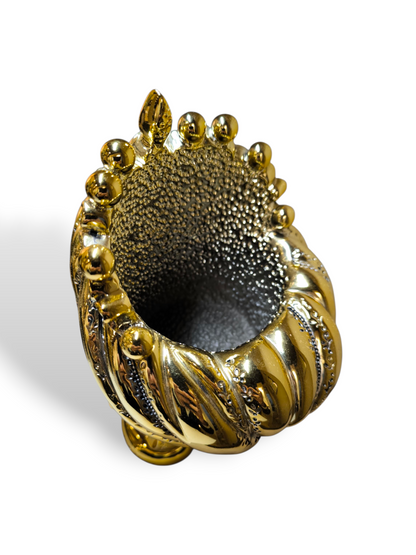 soprammobile Vaso Testa di Moro femminile ornamentale dorata con pietre - Gioielli Pavan
