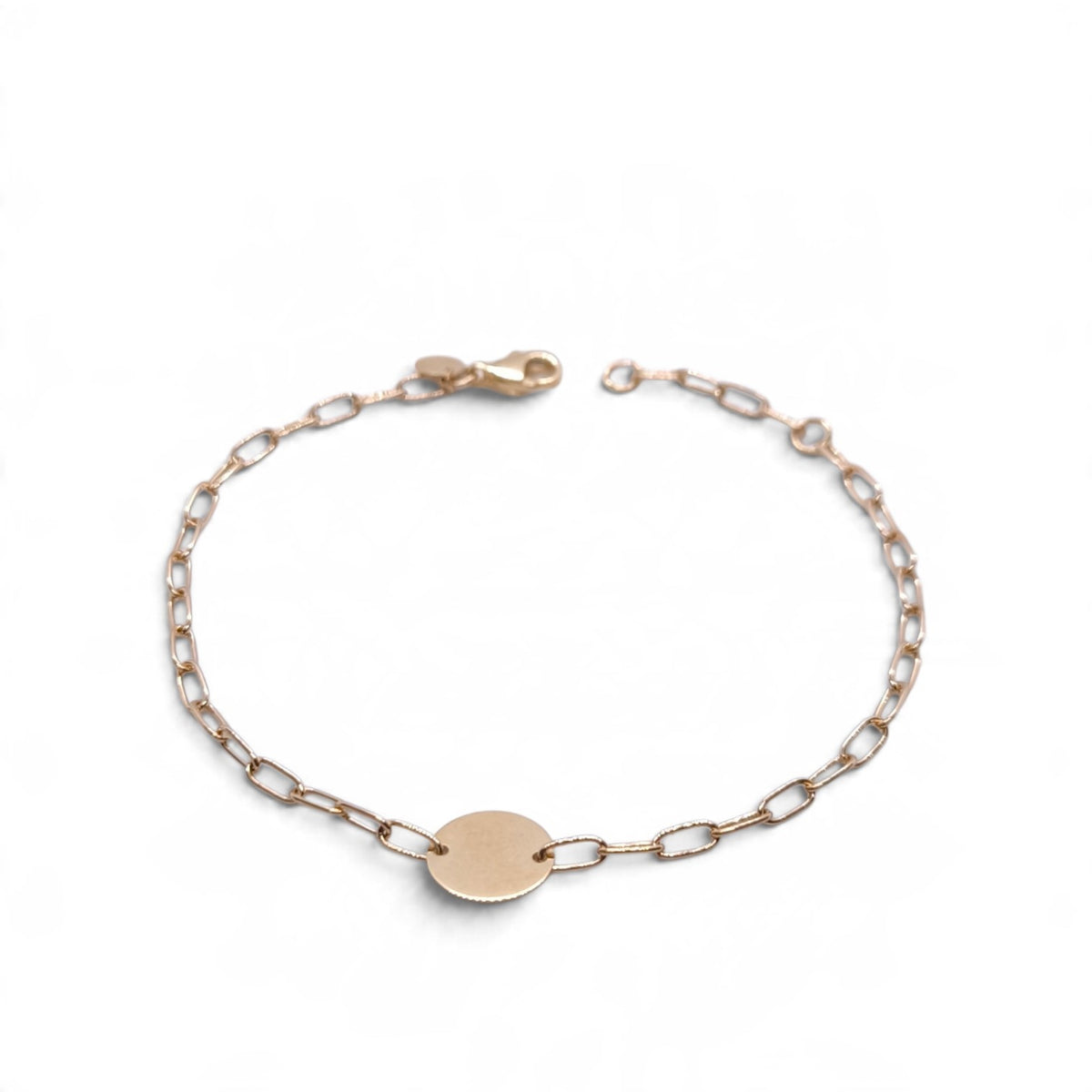 Bracciale in oro giallo 9k con maglia rettangolare e cerchietto - Gioielli Pavan