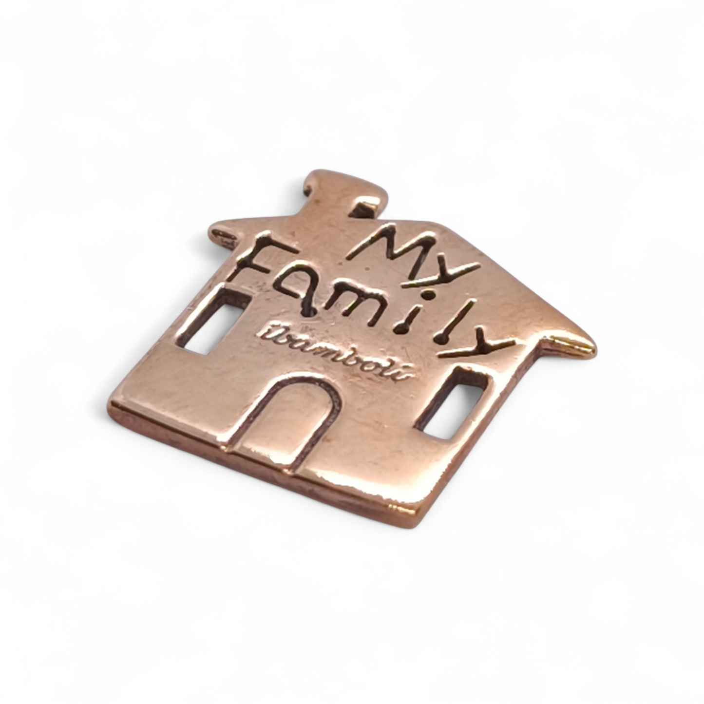 Ciondoli e pendenti Ciondolo Casetta in Argento 925 dorato rosa - iBamboli Mod. Casetta F - Gioielli Pavan