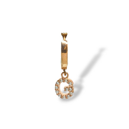 Orecchini Mono orecchino in argento scattino lettera G pavé - Gioielli Pavan