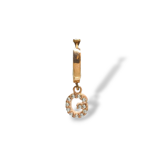 Orecchini Mono orecchino in argento scattino lettera G pavé - Gioielli Pavan