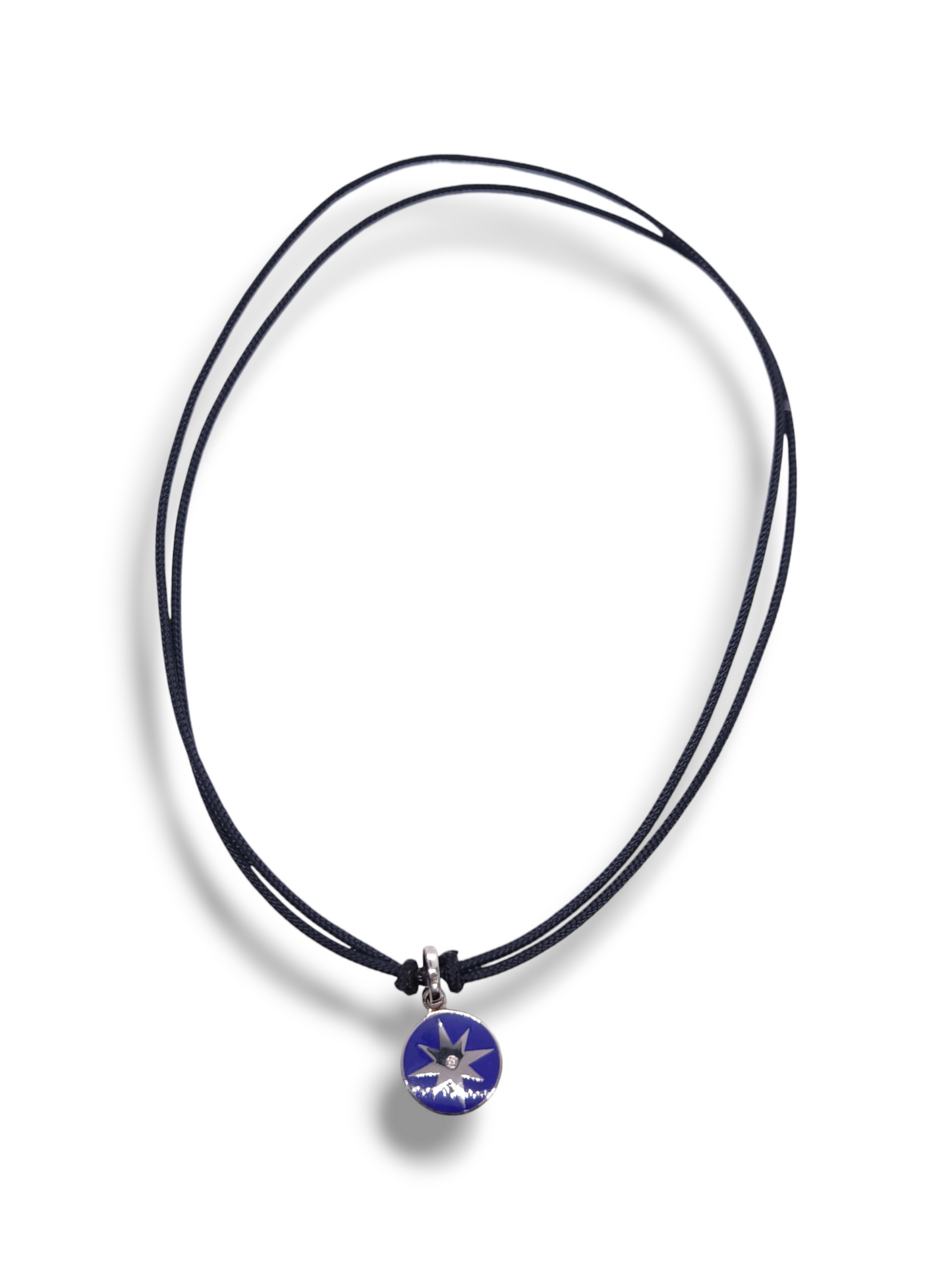 Girocollo Girocollo Rosa dei Venti Argento 925 con Diamante e Smalto Blu - Gioielli Pavan