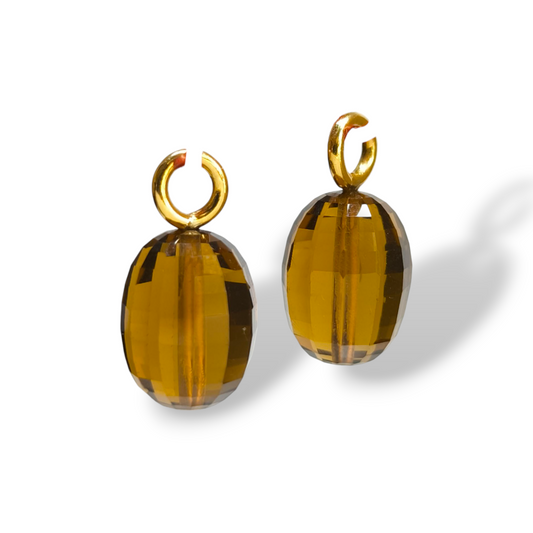 Ciondoli e pendenti Coppia ciondoli in oro giallo con quarzo madera - Gioielli Pavan