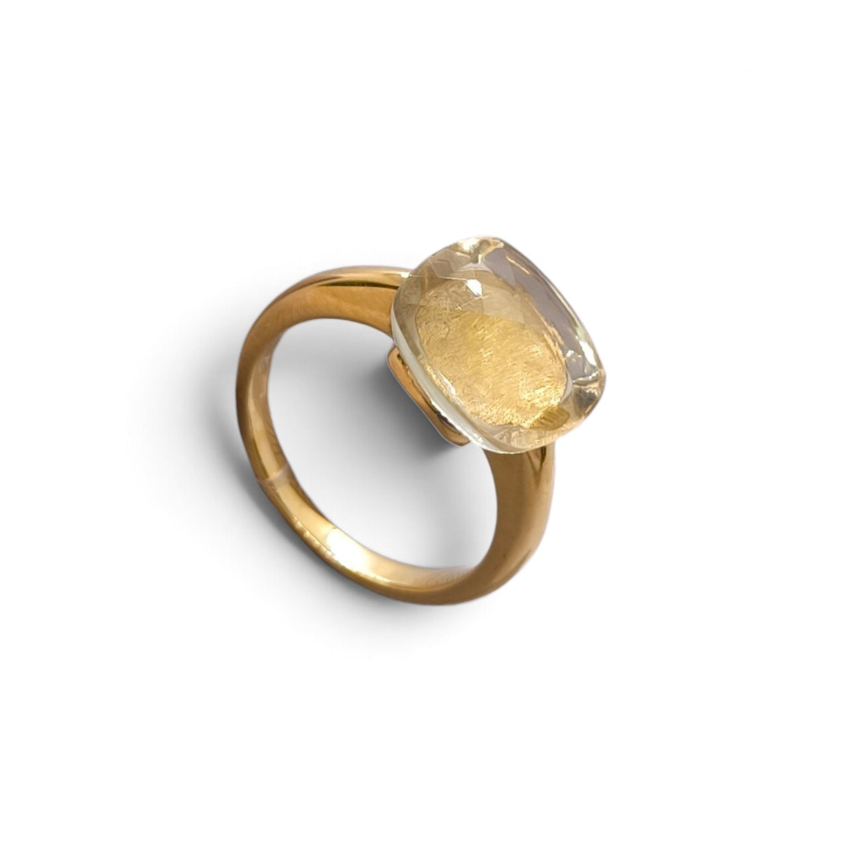 Anello in oro giallo 18 carati con quarzo lemon - Gioielli Pavan