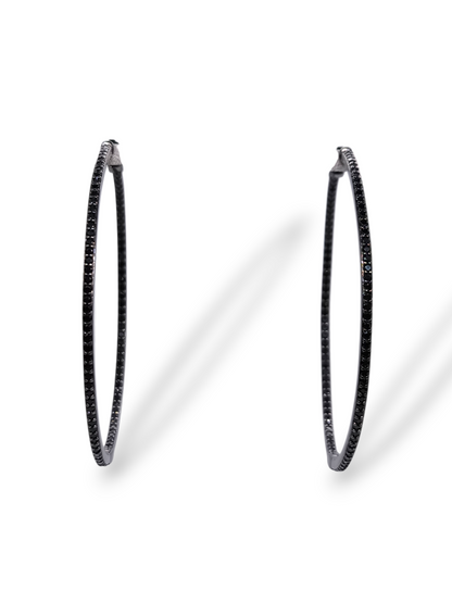 Orecchini Orecchini Argento 925 Brunito con Zirconi neri - Gioielli Pavan