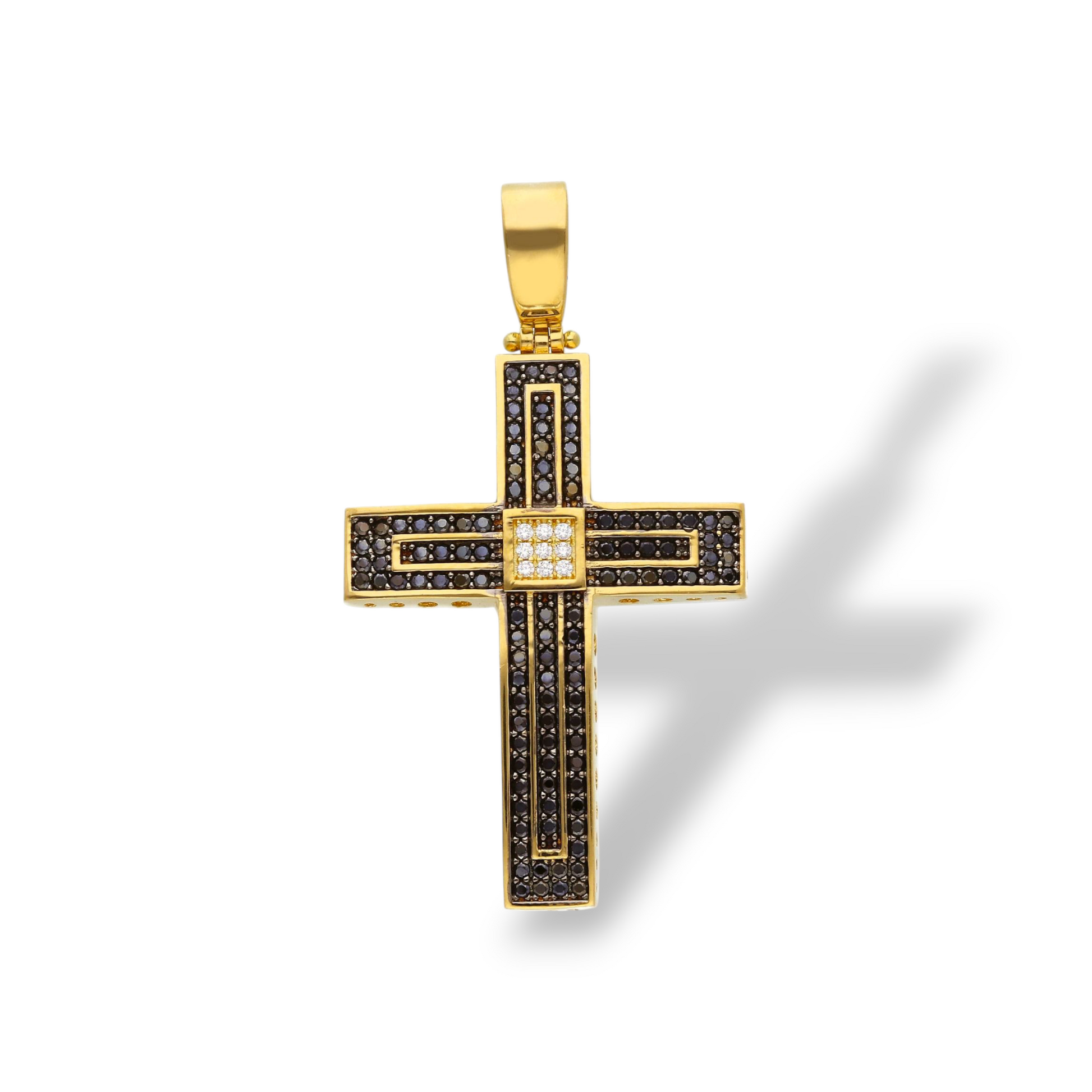 Ciondoli e pendenti Ciondolo in oro a forma di Croce con pavè di zirconi - Gioielli Pavan