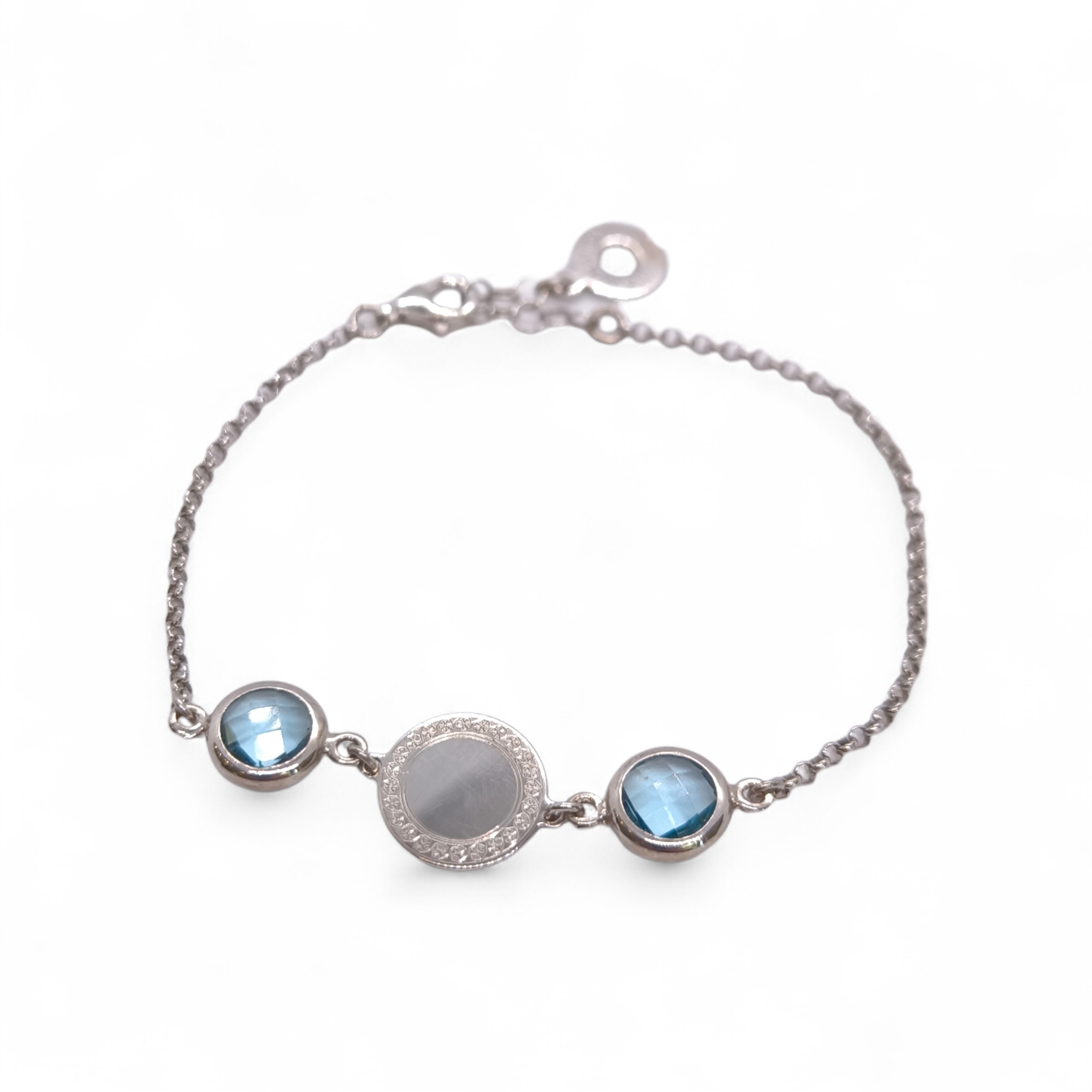 Bracciale Bracciale Argento 925 con Topazi Azzurri e Zirconi - Gioielli Pavan