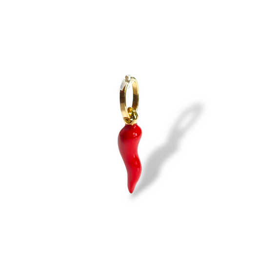 Ciondoli e pendenti Ciondolo oro giallo cornetto smalto rosso - Gioielli Pavan