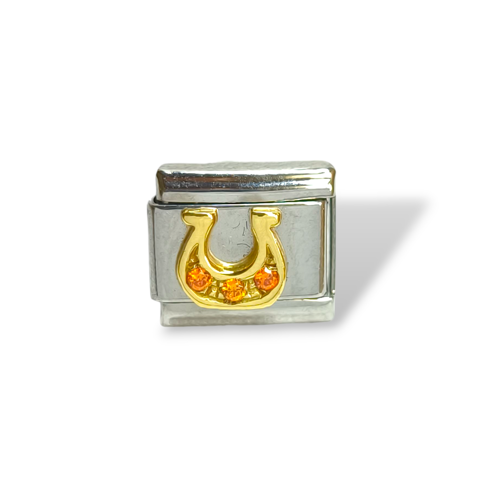 Ciondoli e pendenti NominatioN - Link Ferro di cavallo con zirconi a pavé su base in oro - Gioielli Pavan