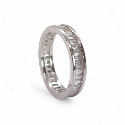 Anello Fedina Eternity Argento 925 con Zirconi Baguette - Gioielli Pavan