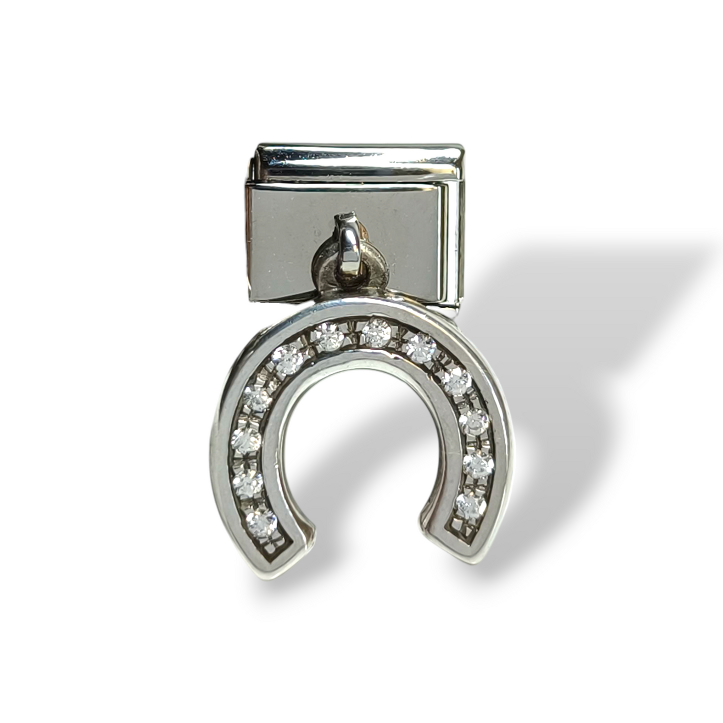 Ciondoli e pendenti NominatioN - Link Pendete Ferro di cavallo con zirconi in argento 925 - Gioielli Pavan