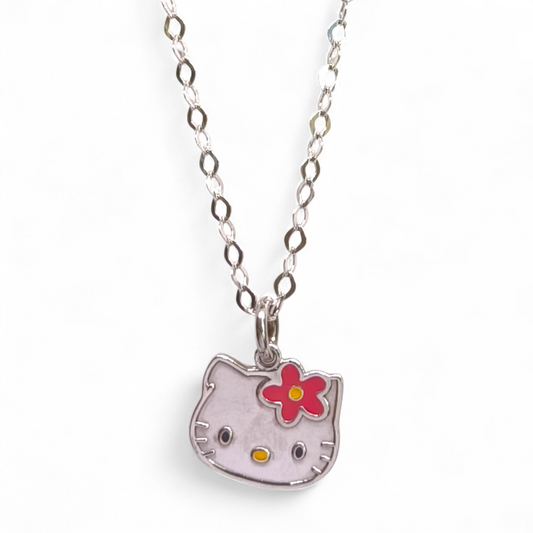 Girocollo Girocollo Argento 925 Hello Kitty Hawaii – Ciondolo Smaltato - Gioielli Pavan