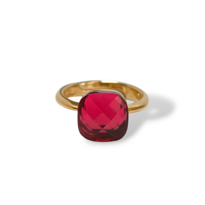Anello Anello in argento con quarzo arancio - rosso - Gioielli Pavan