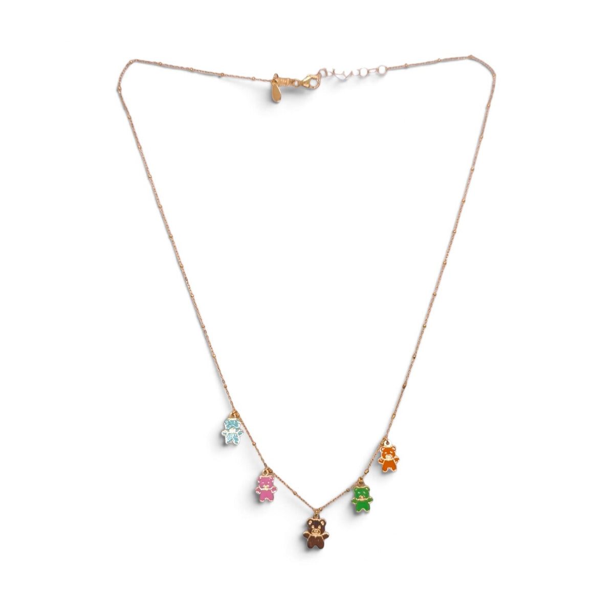 Girocollo in oro giallo 18kt con orsetti smaltati colorati - Gioielli Pavan