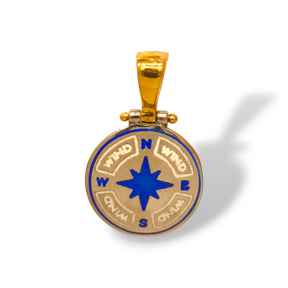 Ciondoli e pendenti Ciondolo in oro e argento a forma di Rosa dei venti smaltata a fuoco - Gioielli Pavan