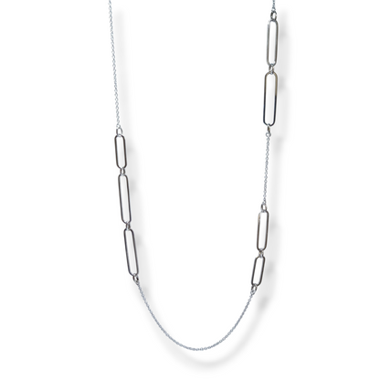 Collane Collana lunga in argento maglie geometriche rettangolari - Gioielli Pavan