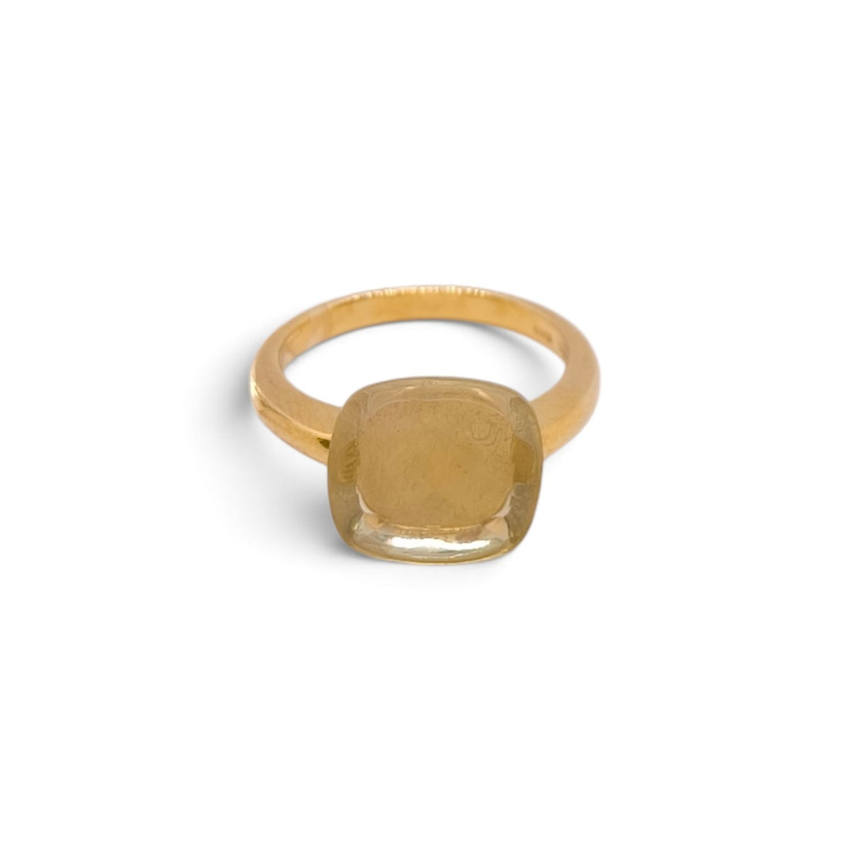 Anello in oro giallo 18 carati con quarzo lemon - Gioielli Pavan