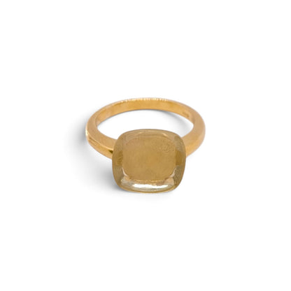 Anello in oro giallo 18 carati con quarzo lemon - Gioielli Pavan