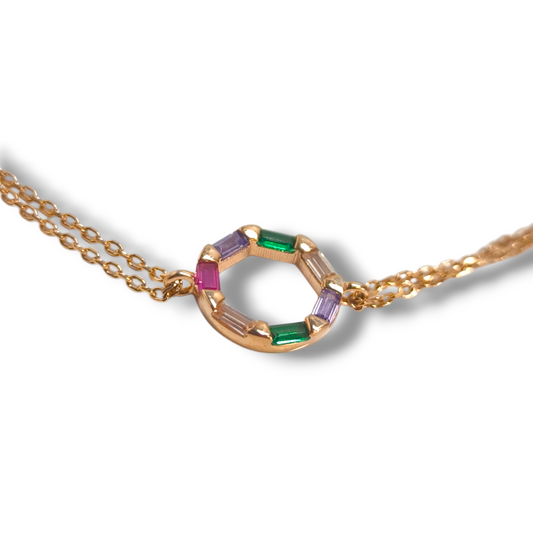 Bracciale Braccialetto in argento rosa con zirconi colorati - Gioielli Pavan