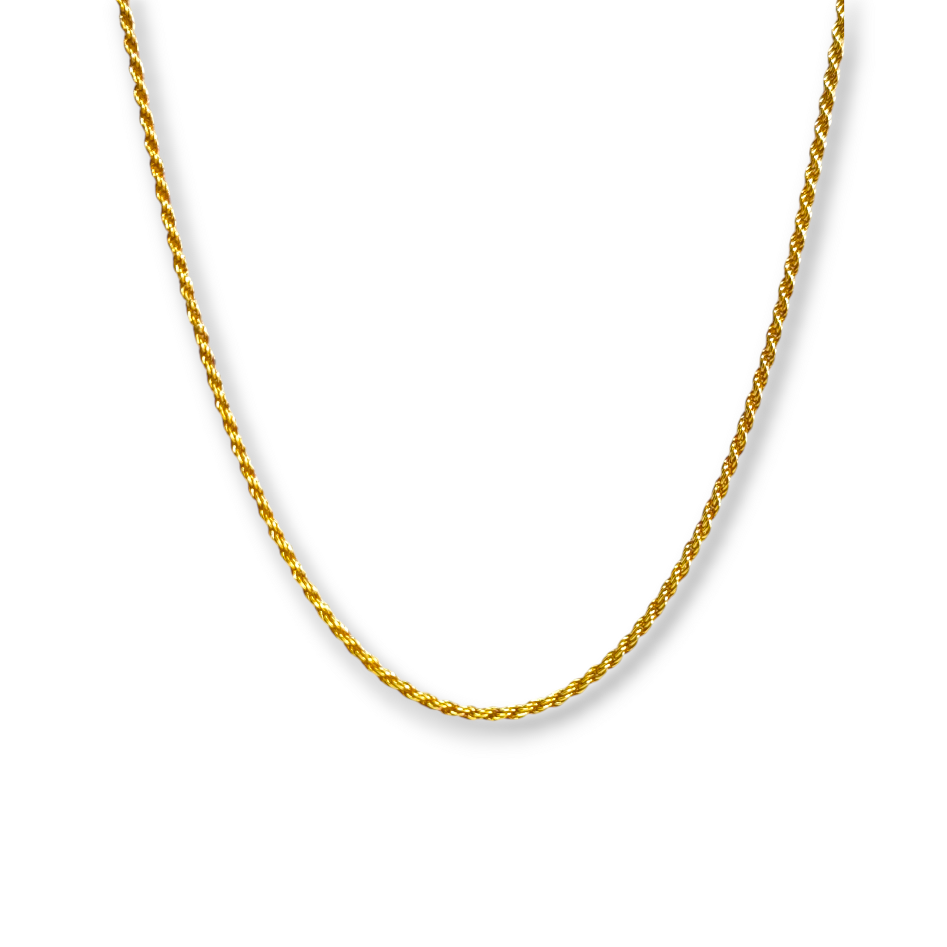 Catene Collana in argento dorato giallo maglia a corda 45 cm - Gioielli Pavan