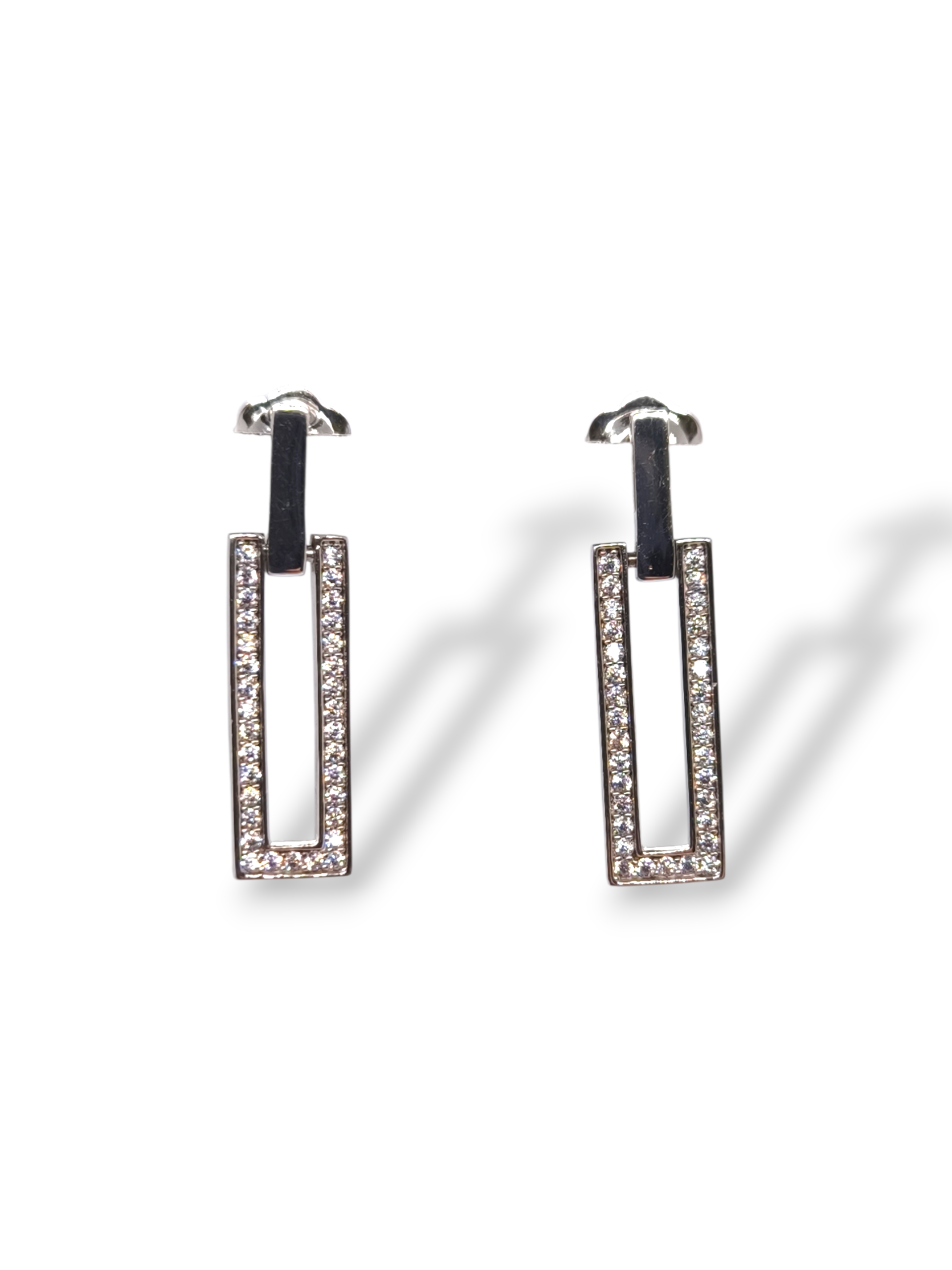 Orecchini Orecchini Geometrici Argento 925 con Zirconi Pavé - Gioielli Pavan