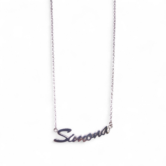 Girocollo Girocollo Argento 925 con Nome Simona – Scatolato Massiccio - Gioielli Pavan