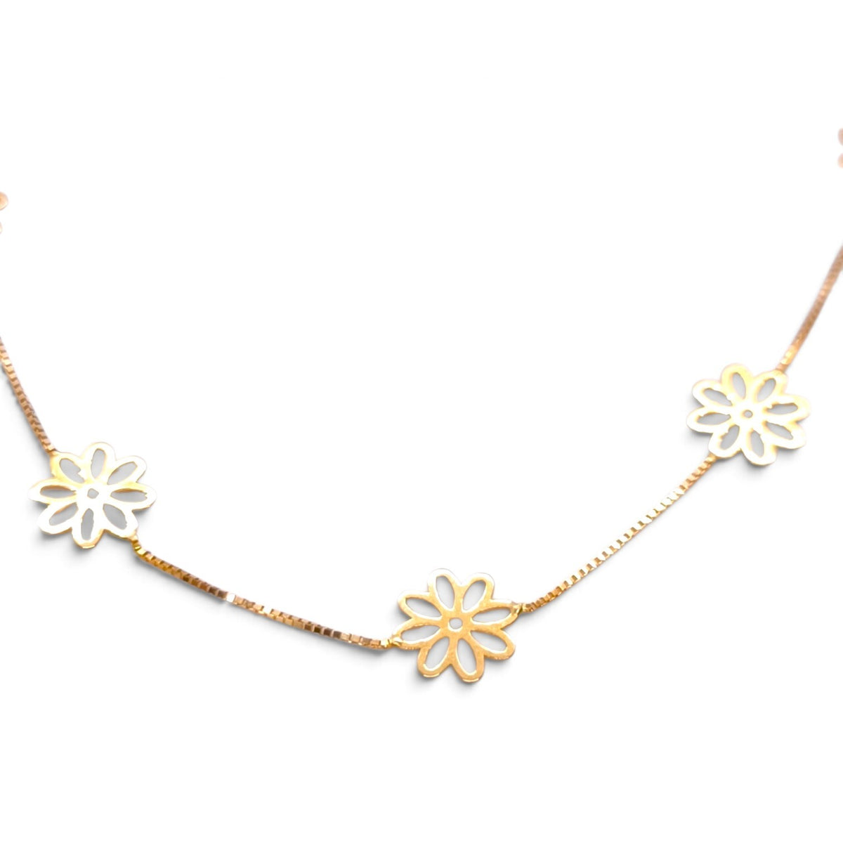 Girocollo con margherite in oro giallo 18k - Gioielli Pavan