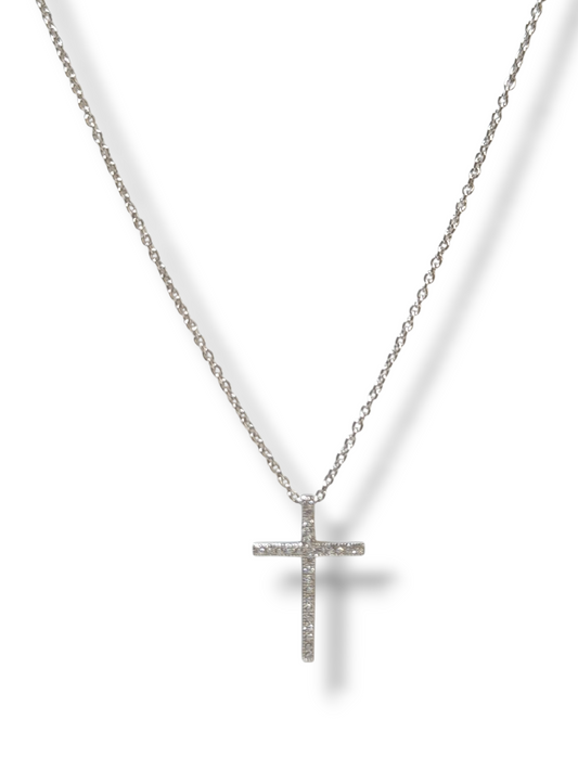 Girocollo Girocollo in argento con croce in pavé di zirconi - Gioielli Pavan