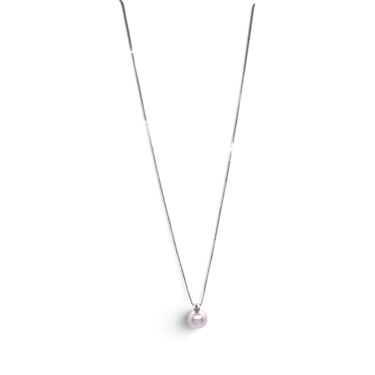 Girocollo in oro bianco 18 kt con perla Akoya e diamante - Gioielli Pavan