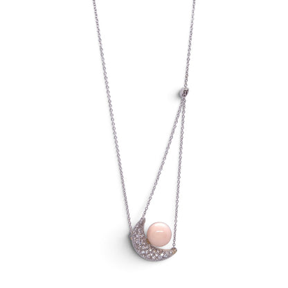 Girocollo in oro e platino con corallo rosa - Gioielli Pavan