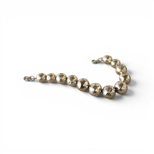 Bracciale Bracciale Argento 925 Maglia Veneta con Boule Martellate - Gioielli Pavan