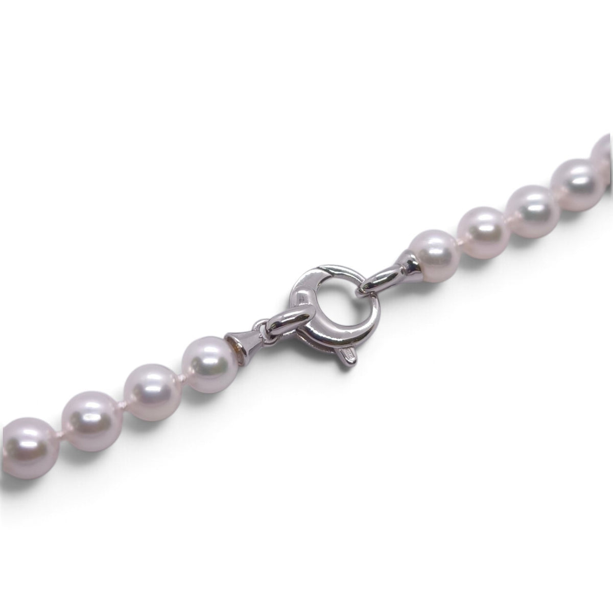 Girocollo di perle Akoya bianche 6–9 mm con chiusura in oro bianco - Gioielli Pavan
