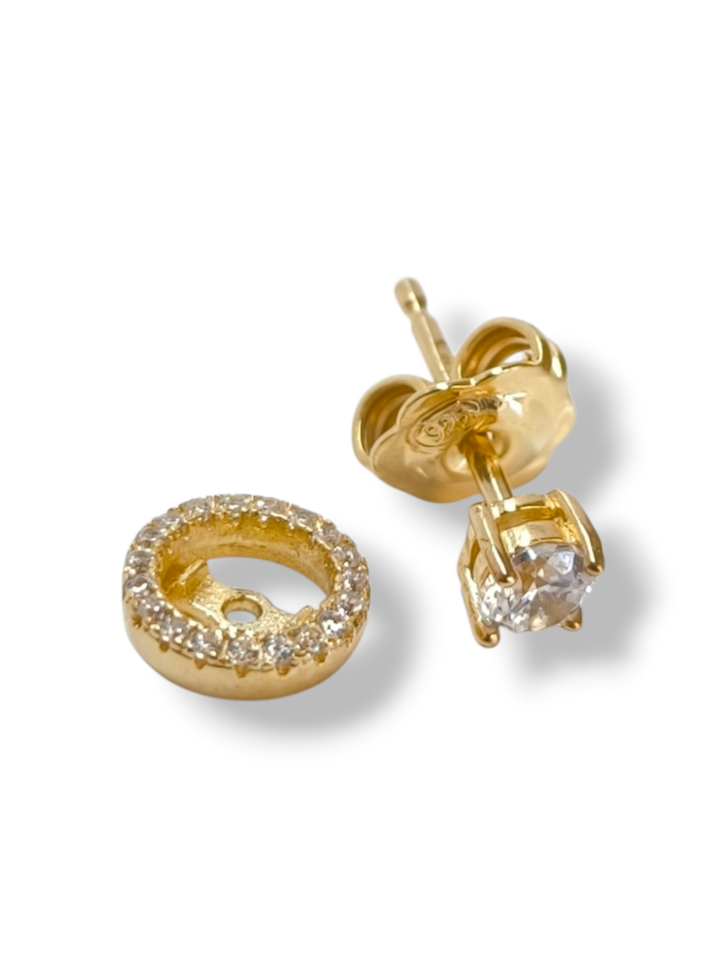 Orecchini Orecchini in argento dorato punto luce con pavé removibile con zirconi - Gioielli Pavan