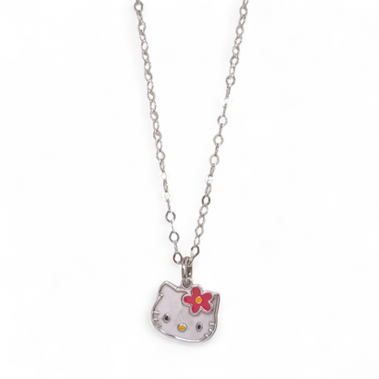 Girocollo Girocollo Argento 925 Hello Kitty Hawaii – Ciondolo Smaltato - Gioielli Pavan