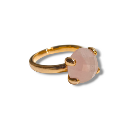 Anello Anello Bronzallure Cocktail Grande con quarzo rosa - Gioielli Pavan