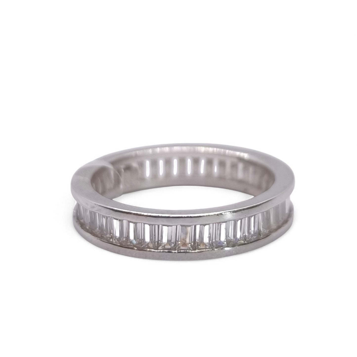 Anello Fedina Eternity Argento 925 con Zirconi Baguette - Gioielli Pavan