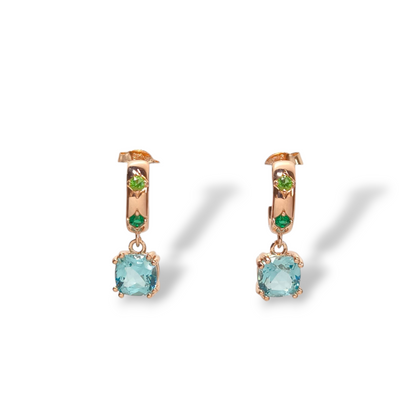 Orecchini Orecchini in argento con zirconi verdi e color acquamarina - Gioielli Pavan