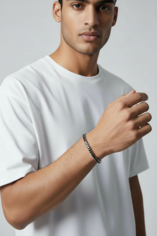 Bracciale Bracciale tennis in argento con zirconi neri quadrati lunghezza fissa - Articolo con varianti - Gioielli Pavan