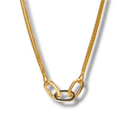 Collana Girocollo in argento dorato maglie paper link - Gioielli Pavan